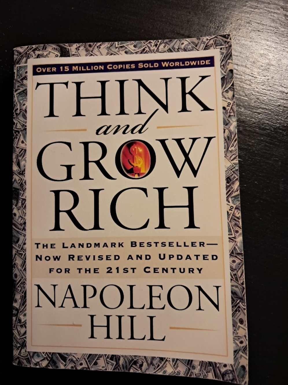 Think and Grow Rich Paperback Book - White with Black & Gold Accents